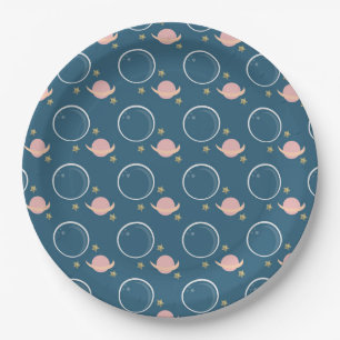 Assiettes En Carton Astéroïde Lune Rose Soleil Galaxie Anniversaire