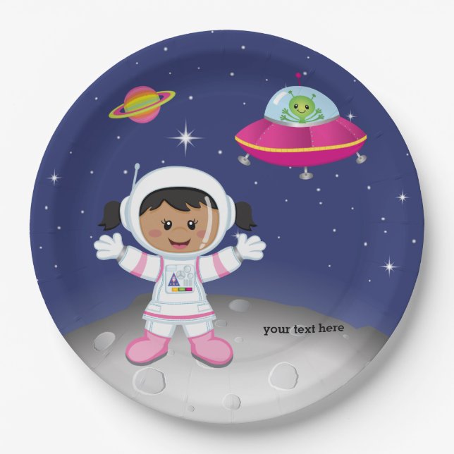 Assiettes En Carton Astronaut (Devant)
