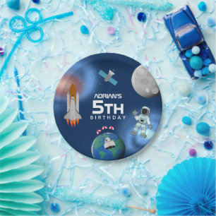 Assiettes En Carton Astronaut dans l'espace Galaxie Thème Anniversaire