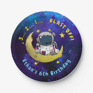 Assiettes En Carton Astronaut & Lune