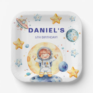 Assiettes En Carton Astronaut Space Theme Custom Birthday Party