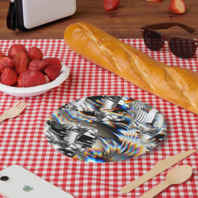 Assiettes En Carton Attaque arc-en-ciel (Pique-nique)