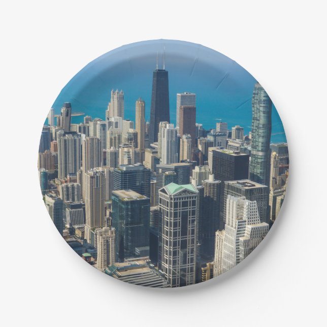Assiettes En Carton Au-dessus de Chicago (Devant)