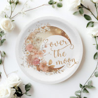 Au-dessus de la lune fille or lune fleurie anniver