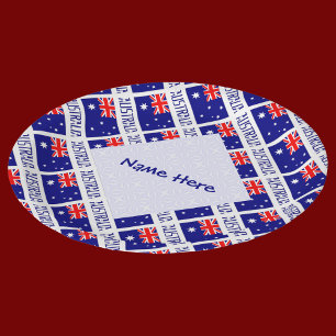 Assiettes En Carton Australie Drapeau Australien Carrelé Bleu Personna