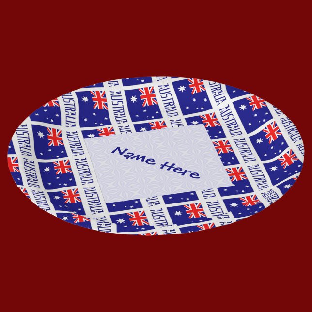Assiettes En Carton Australie Drapeau Australien Carrelé Bleu Personna (Créateur téléchargé)