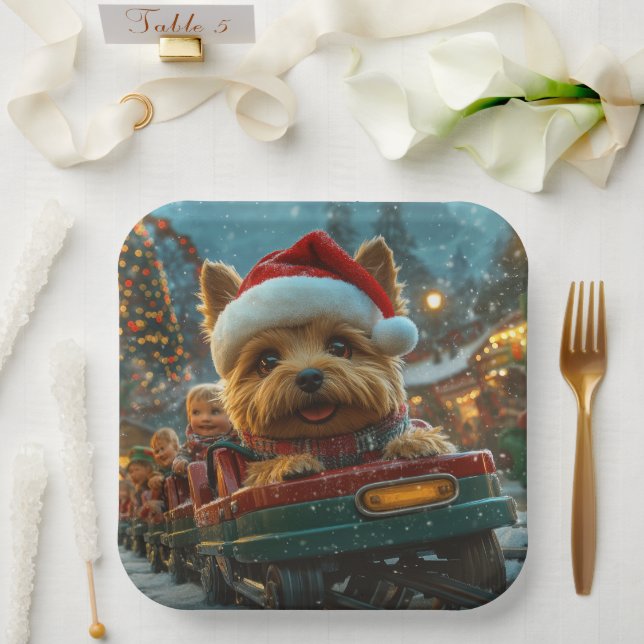 Assiettes En Carton Australie Terrier Dog Roller Dessous de verre Noël (Mariage)