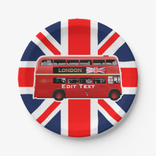 Assiettes En Carton Autobus à impériale rouge de Londres