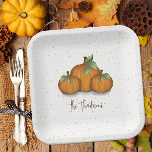 Assiettes En Carton Automne Automne Aquarelle Citrouille Élégante réco