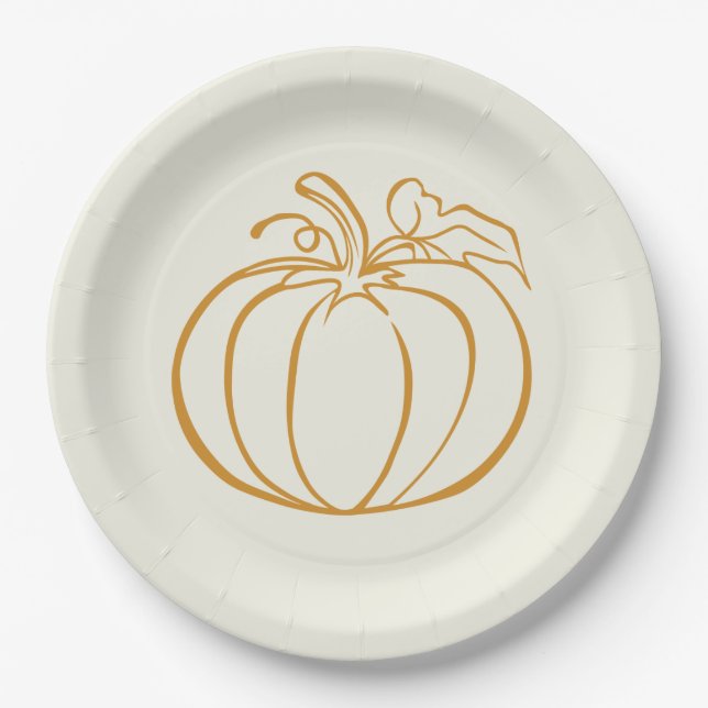 Assiettes En Carton Automne Automne Citrouille Thanksgiving design (Devant)
