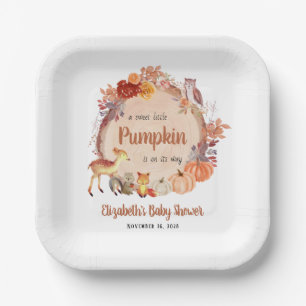 Assiettes En Carton Automne Bois Animaux Citrouilles Baby shower