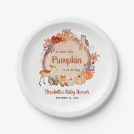 Assiettes En Carton Automne Bois Animaux Citrouilles Baby shower