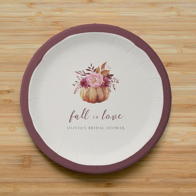 Assiettes En Carton Automne Citrouille & Fleurs Sauvages Fête de Maria (Créateur téléchargé)