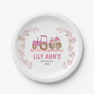 Assiettes En Carton Automne Fille Tracteur Invitation Anniversaire