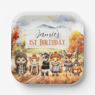 Assiettes En Carton Automne Mets Animaux 1er Plaques Papier Anniversai