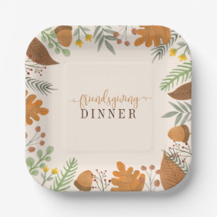 Assiettes En Carton Automne Moderne Automne Festif Friendsgiving Dîner