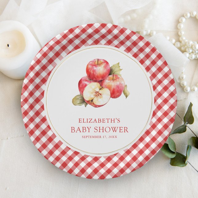 Assiettes En Carton Automne Pomme de nos yeux Baby shower (Créateur téléchargé)