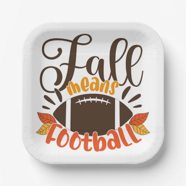 Assiettes En Carton Automne signifie football (Recto)