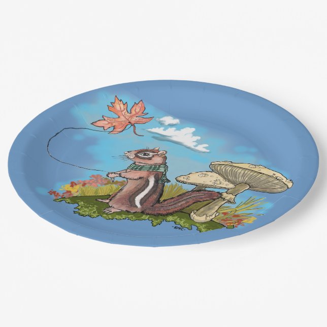 Assiettes En Carton Autum Chipmunk (Angle)