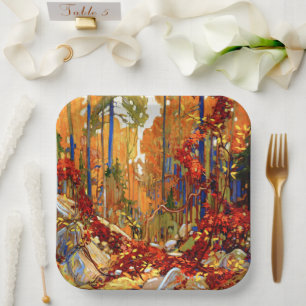 Assiettes En Carton Autumn Garland, art de Tom Thomson,