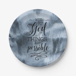 Assiettes En Carton Avec Dieu, toutes les choses sont possibles
