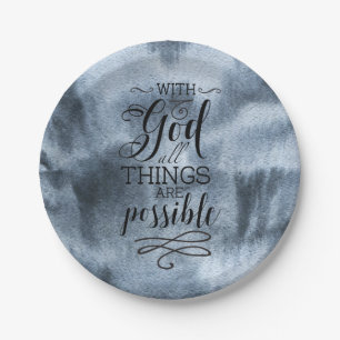 Assiettes En Carton Avec Dieu, toutes les choses sont possibles