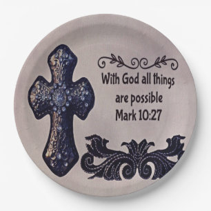 Assiettes En Carton Avec Dieu toutes les choses sont possibles