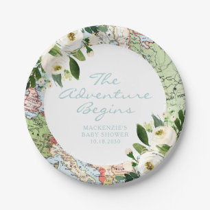 Assiettes En Carton Aventure commence le Baby shower de voyage