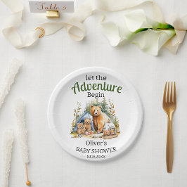 Assiettes En Carton Aventure Commencer le Baby shower forestier