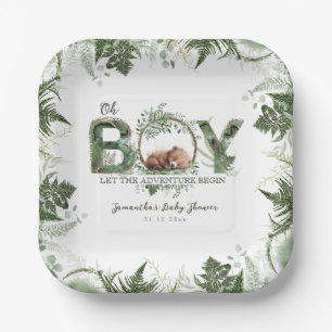 Assiettes En Carton Aventure Commencer Woodland Ours Bébé Garçon Douch