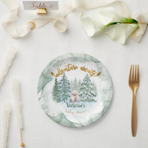 Assiettes En Carton Aventure d'ours polaire pour la baby shower