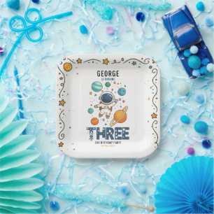 Assiettes En Carton Aventure spatiale 3e anniversaire Espace pour le