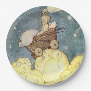 Assiettes En Carton Aventures de bébé avec la lune
