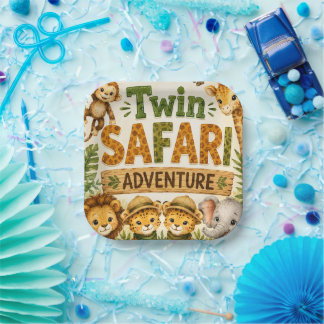 Assiettes En Carton Aventures Safari Jumelles Fête d'anniversaire Garç