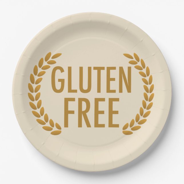 Assiettes En Carton Avertissement d'allergie aux aliments sans gluten (Devant)