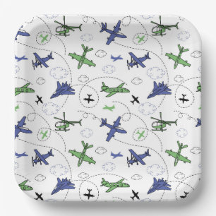 Assiettes En Carton Avion Avion Avion Aéronef Anniversaire
