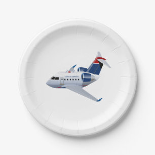 Assiettes En Carton Avion de dessin animé
