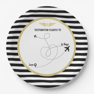 Assiettes En Carton Avion de destination pilote et ailes