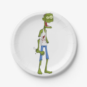 Assiettes En Carton Avion de papier. Zombi