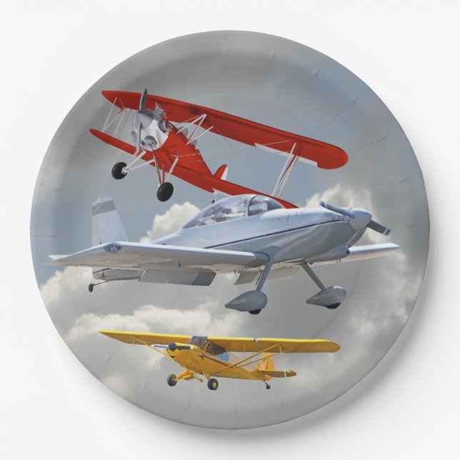 ASSIETTES EN CARTON AVIONS (Devant)