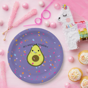 Assiettes En Carton Avo Joyeux Anniversaire Drôle Avocado Pun