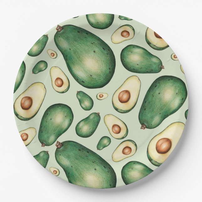 Assiettes En Carton Avocado (Devant)