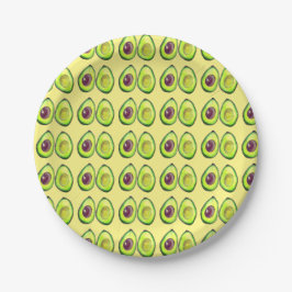 Assiettes En Carton Avocado Green Vegan Foodie végétarien