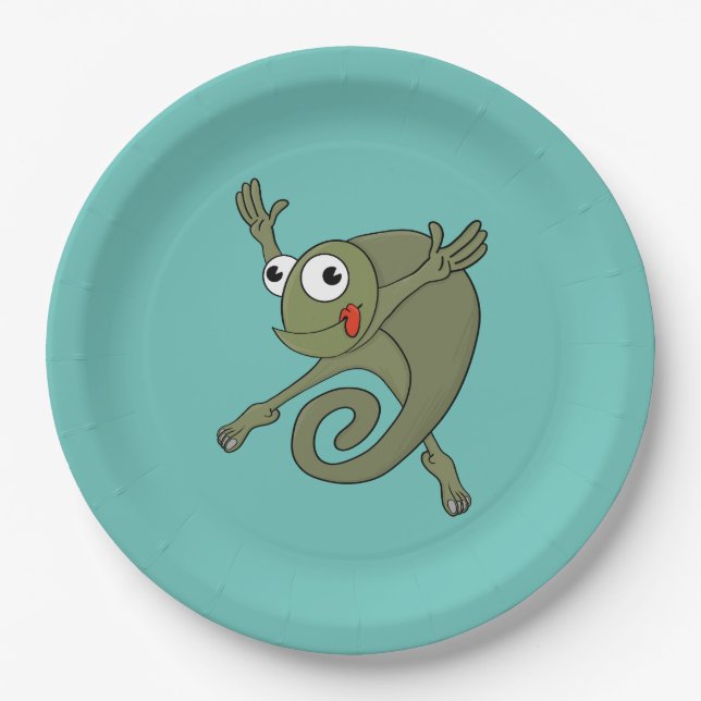 Assiettes En Carton Awesome Chameleon (Devant)