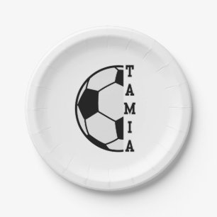 Assiettes En Carton Awesome Nom Personnalisé Soccer Ball Sports