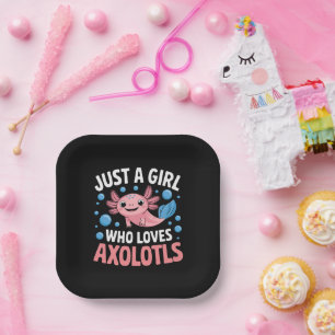 Assiettes En Carton Axolotl Kawaii Juste Une Fille Qui Aime Les Axolot
