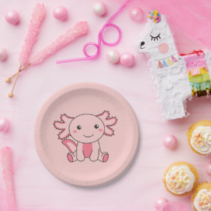 Assiettes En Carton Axolotl mignon Animaux Kawaii Anime drôle Axolotl