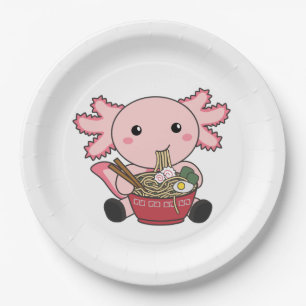 Assiettes En Carton Axolotl Nourriture Ramen Japonais Nourriture Kawai