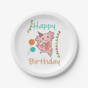 Assiettes En Carton Axolotl Vous Souhaite Bon Anniversaire Axolotls Ad