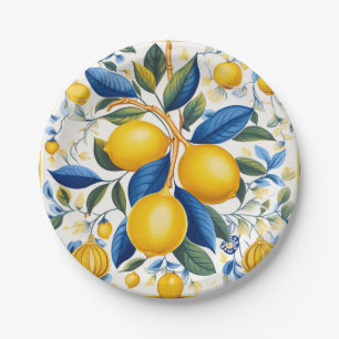 Assiettes En Carton 💙 💛 Azulejos Plaques en papier Lemon Grove